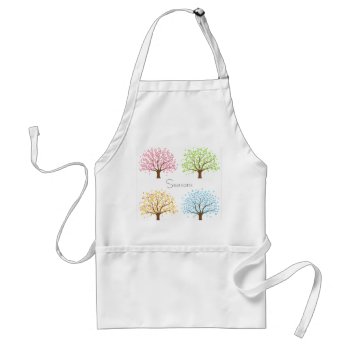 Spring Summer Autumn Winter Trees Apron by BlackBrookDining at Zazzle