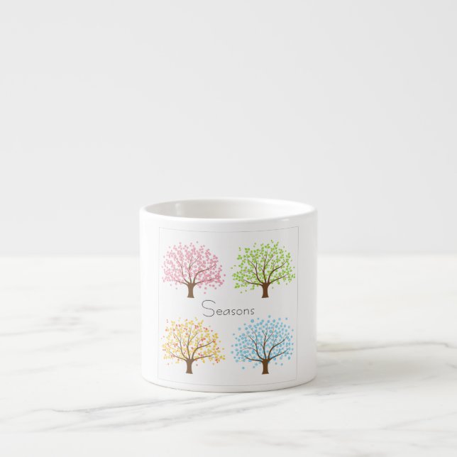 Spring Summer Autumn Winter Trees Espresso Mug (Front)