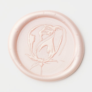 Spring Summer Blush Pink Garden Wax Seal Sticker