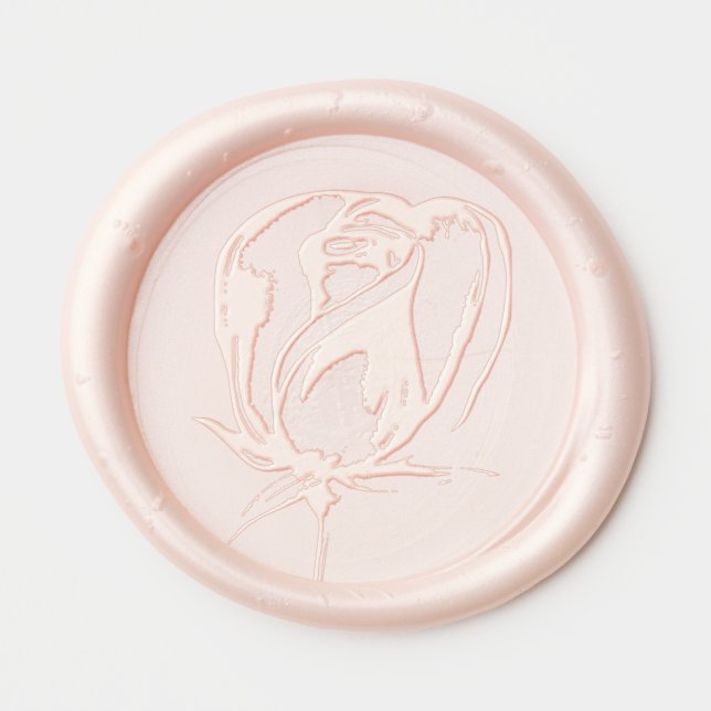 Spring Summer Blush Pink Garden Wax Seal Sticker (Front)