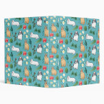Spring Summer Bunny Rabbit Botanical Vegetable 3 Ring Binder
