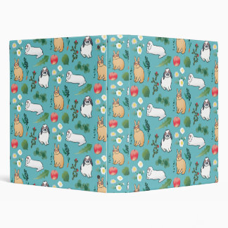 Spring Summer Bunny Rabbit Botanical Vegetable 3 Ring Binder