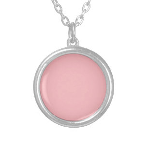 Spring Summer Color Crystal Rose Silver Plated Necklace