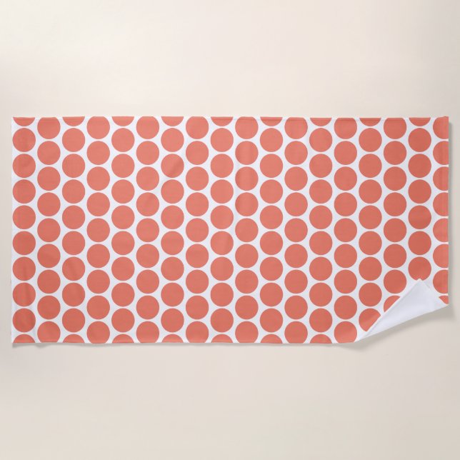Spring Summer Color Peach Pink Beach Towel (Front)