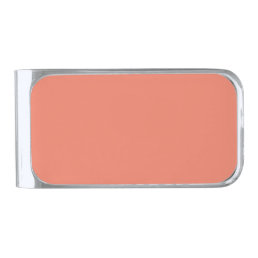 Spring Summer Color Peach Pink Silver Finish Money Clip