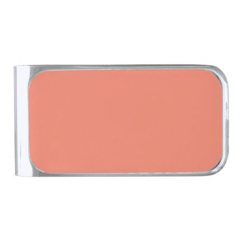 Spring Summer Color Peach Pink Silver Finish Money Clip