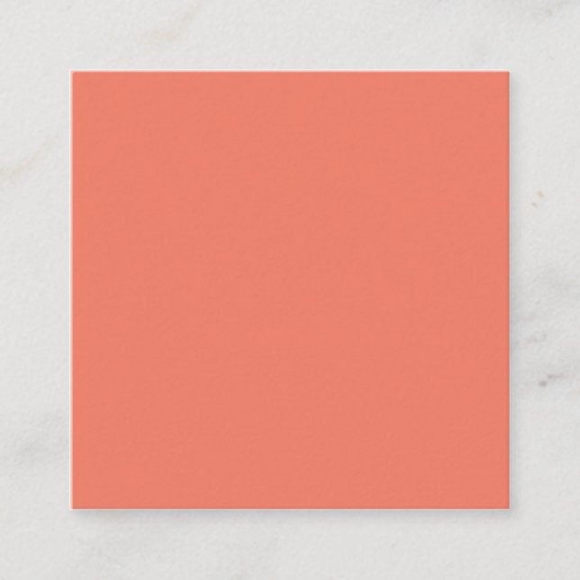 Spring Summer Color Peach Pink Square Business Card (Front)