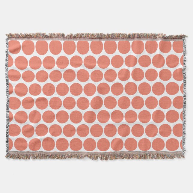 Spring Summer Color Peach Pink Throw Blanket (Front)