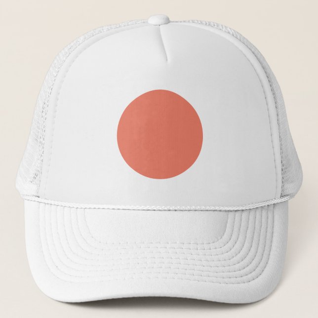Spring Summer Color Peach Pink Trucker Hat (Front)