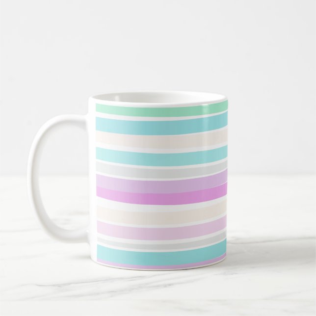 Spring summer colors in stripes coffee mug (Left)