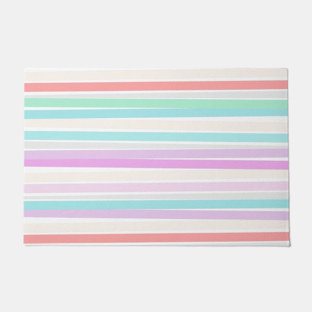 Spring summer colors in stripes doormat (Front)