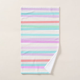 Spring summer colors in stripes hand towel