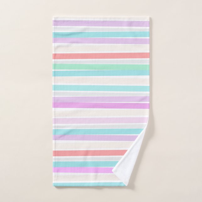 Spring summer colors in stripes hand towel  (Hand Towel)