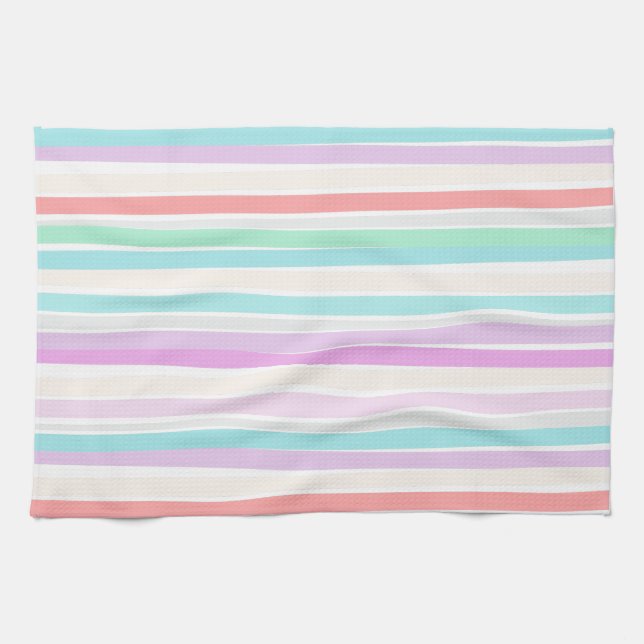 Spring summer colors in stripes kitchen towel (Horizontal)