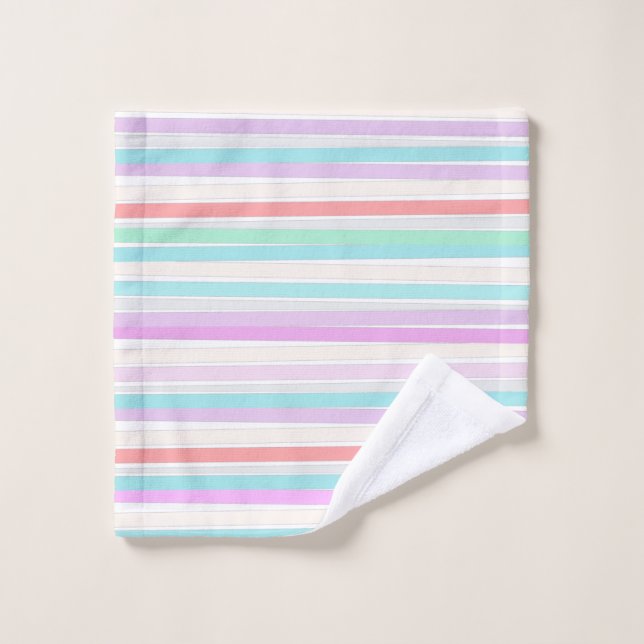 Spring summer colors in stripes wash cloth (Wash Cloth)