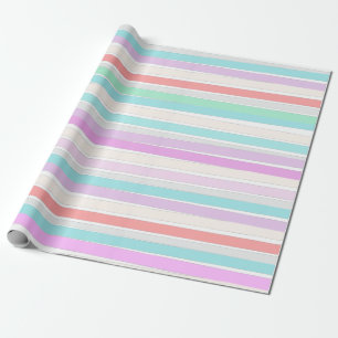 Spring summer colors in stripes wrapping paper