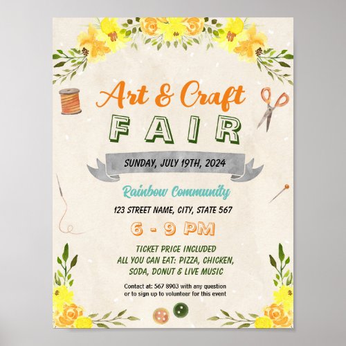 Spring Summer Craft Show event template Poster
