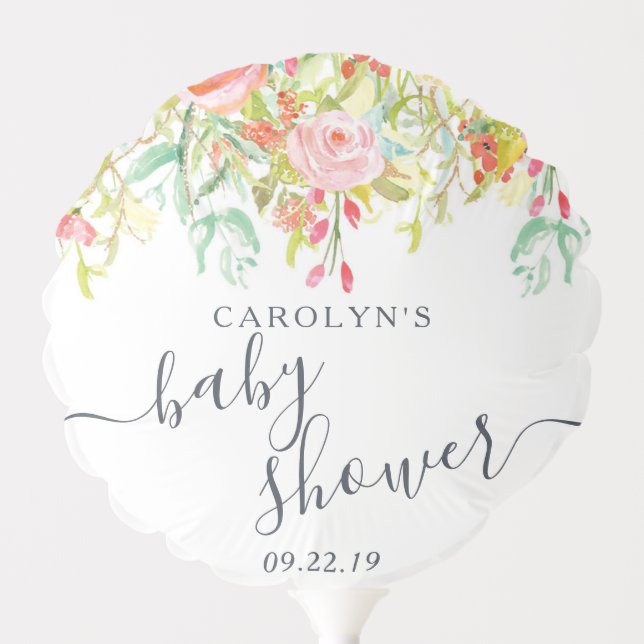 Spring Summer Floral | Baby Shower Balloon (Front)