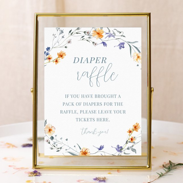 Spring Summer Floral Baby Shower Diaper Raffle Poster (Creator Uploaded)