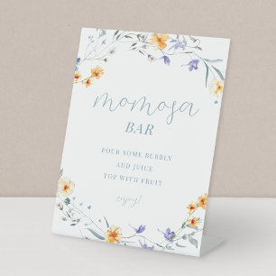Spring Summer Floral Baby Shower Momosa Bar Pedestal Sign