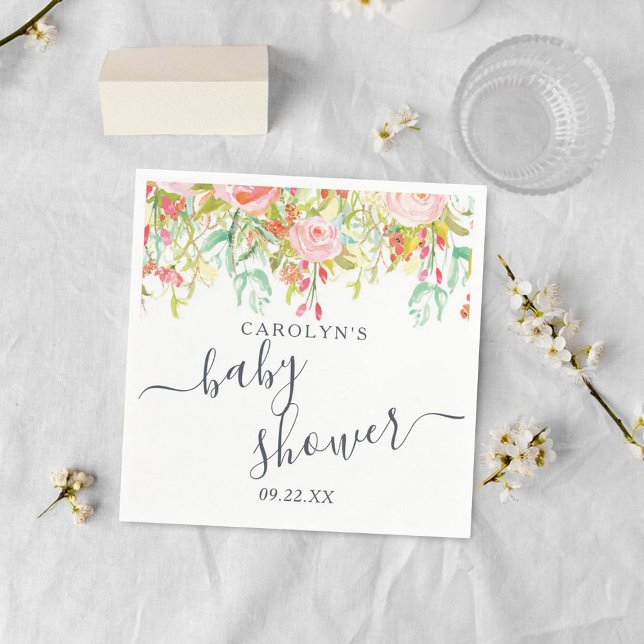 Spring Summer Floral | Baby Shower Napkins (Creator Uploaded)