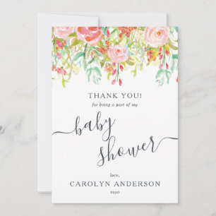 Spring Summer Floral   Baby Shower Thank You Card