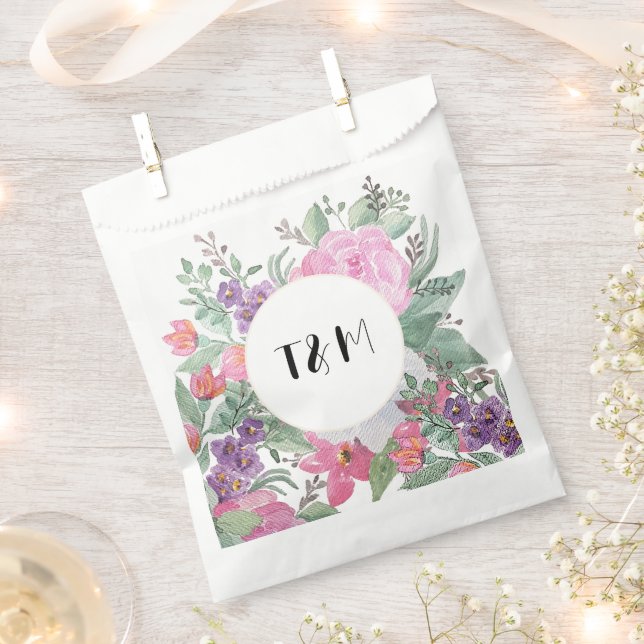 Spring Summer Floral Boho Garden Favor Bag (Clipped)