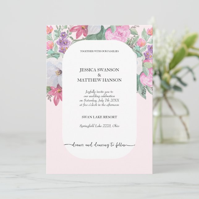 Spring Summer Floral Boho Garden Invitation (Standing Front)