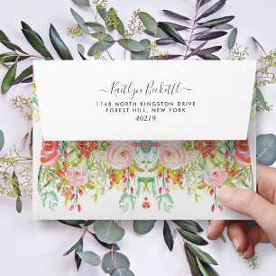 Spring Summer Floral   Bridal Shower Envelope