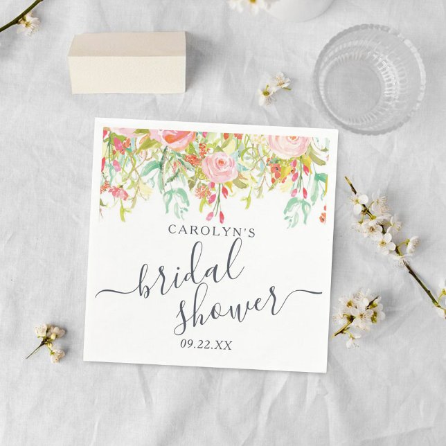 Spring Summer Floral | Bridal Shower Napkins (Creator Uploaded)