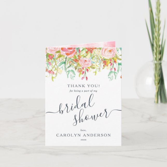 Spring Summer Floral | Bridal Shower Thank You (Front)