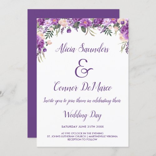 Spring Summer Floral Casual Wedding Invitation