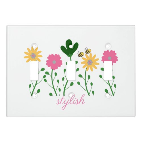 Spring  Summer Floral Customize Girls Light Switch Cover