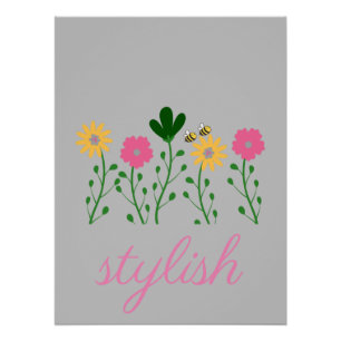 Spring & Summer Floral Customize Girls Poster