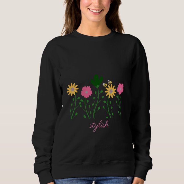 Spring & Summer Floral Customize Women Sweatshirt (Front)