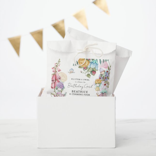 Spring Summer Floral 'Little Fairies Girl Birthday Favor Bag (Party)
