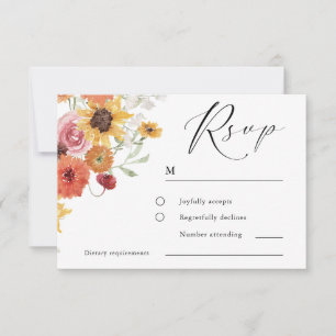 Spring & Summer Floral Modern Wedding RSVP Card