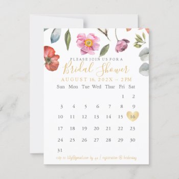 Spring Summer Floral Save The Date Calendar by Vineyard at Zazzle