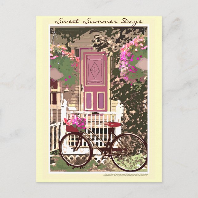 Spring / Summer Flowers & Bike Postcard (Front)