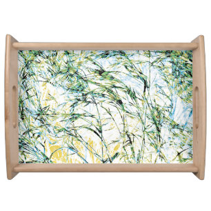 Spring summer nature flower sprout design art serving tray
