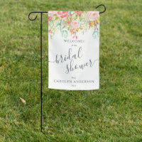 Spring Summer Watercolor Floral | Bridal Shower Garden Flag