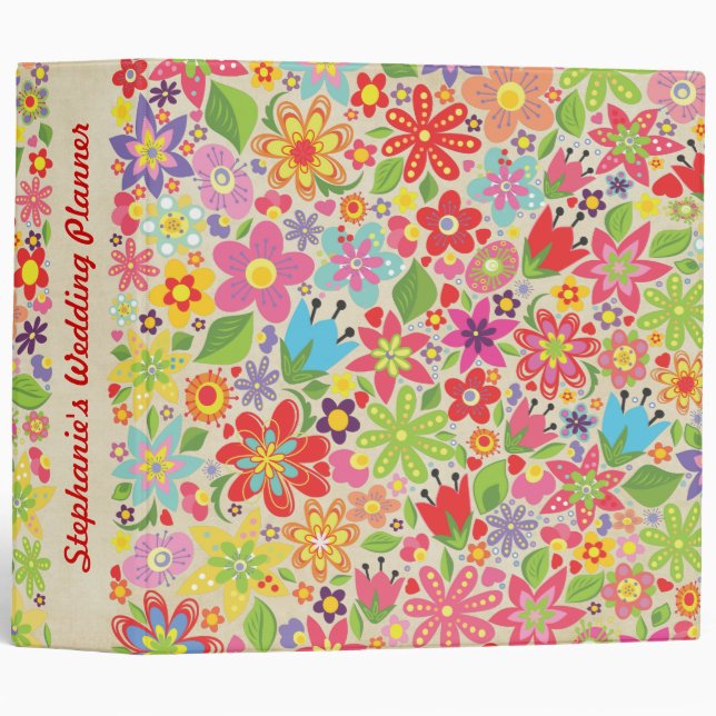 Spring Summer Wedding Planner Organizer Binder (Front/Spine)