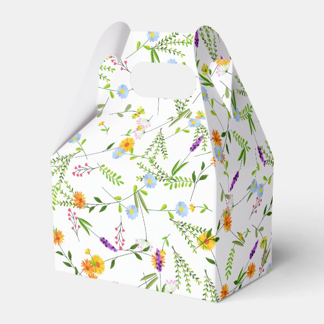 Spring Summer Wild flowers Favor Boxes (Front Side)
