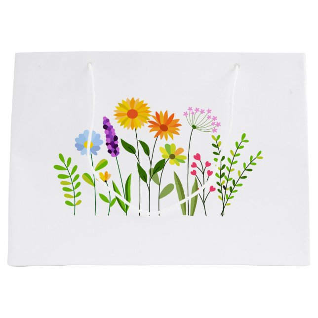 Spring Summer Wild flowers Large Gift Bag (Front)