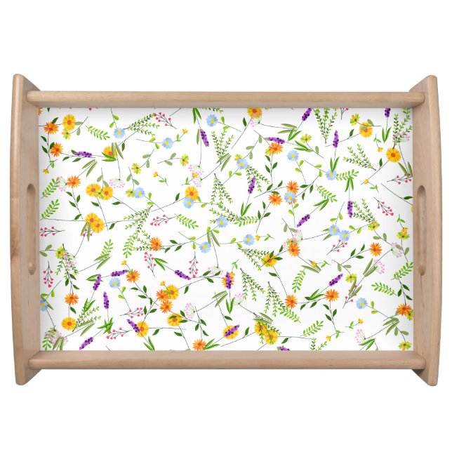 Spring Summer Wild flowers Serving Tray (Front)