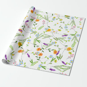 Spring Summer Wild flowers Wrapping Paper