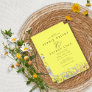 Spring Summer Wildflower Lemon Yellow Boho Wedding Invitation