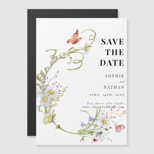 Spring Summer Wildflower  Magnetic Save the Date