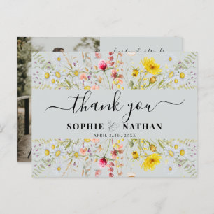 Spring Summer Wildflower Thank you Card