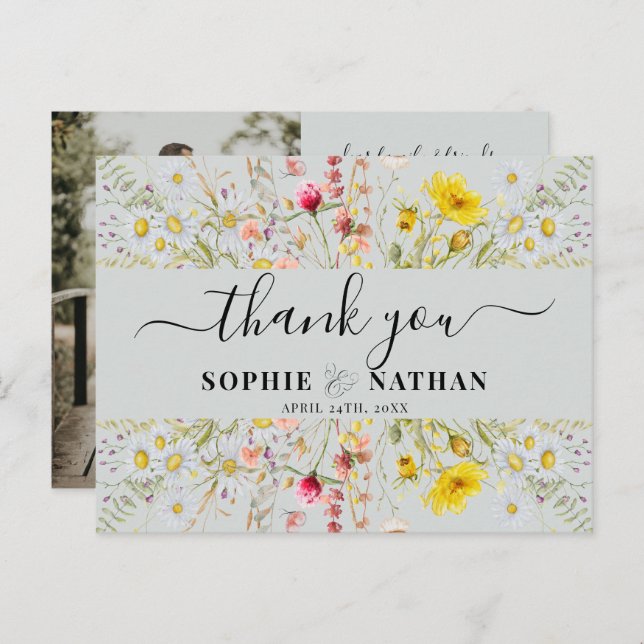 Spring Summer Wildflower | Thank you Card (Front/Back)